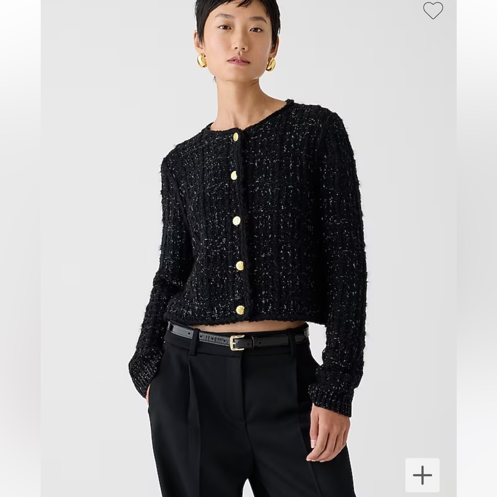 *NWT* J. Crew Plaid Lady Jacket with textured Lurex® metallic threads - size L